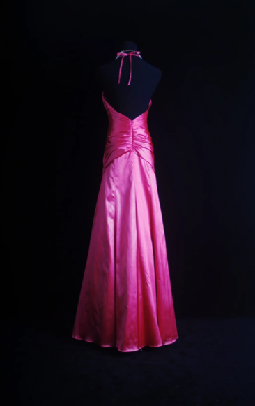 Halter Hot Pink A Line Long Prom Dress Women Formal Dress