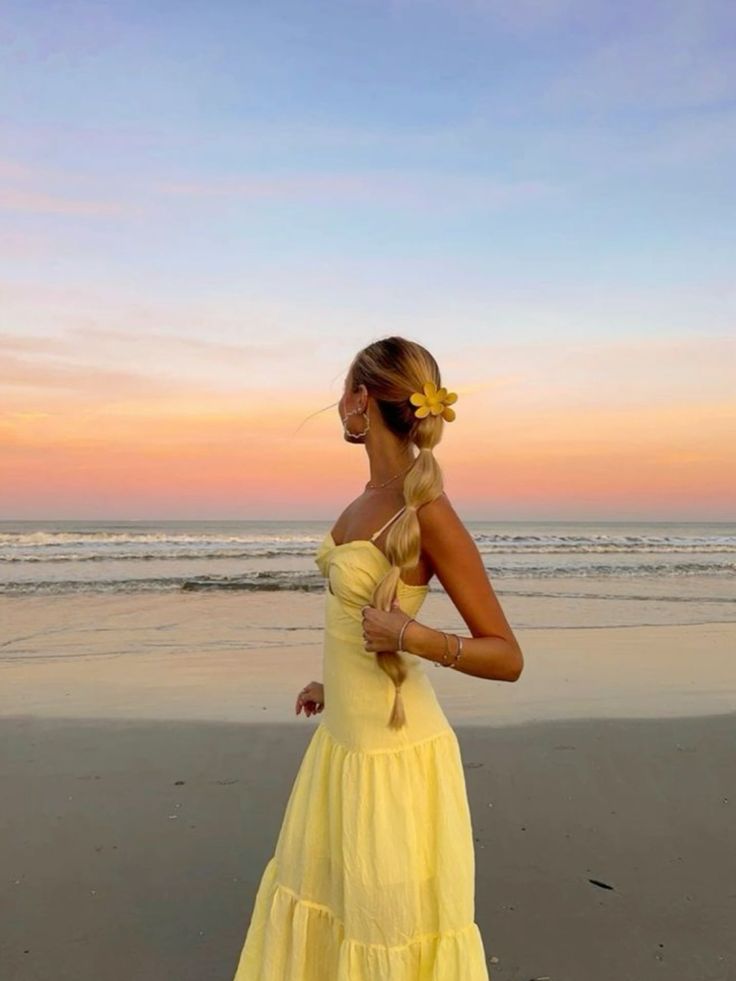 Yellow Beach Formal Dresses, Fashion Party Evening Dress