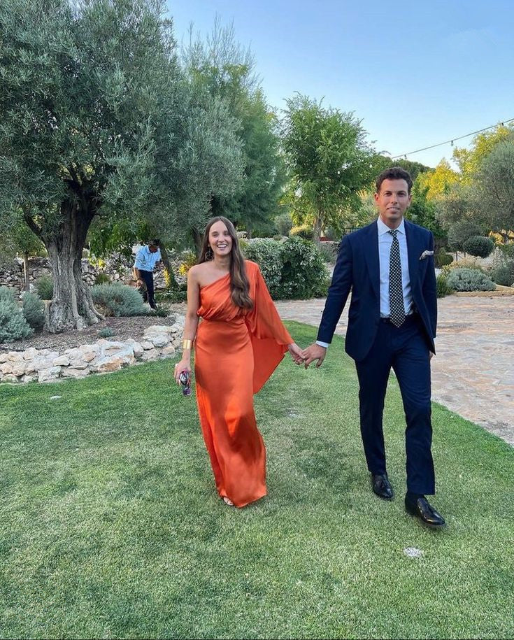 One Shoulder Burnt Orange Evening Dresses Long Sexy Formal Party Dress jkprom One Shoulder Burnt Orange Evening Dresses Long Sexy Formal Party Dress jkprom