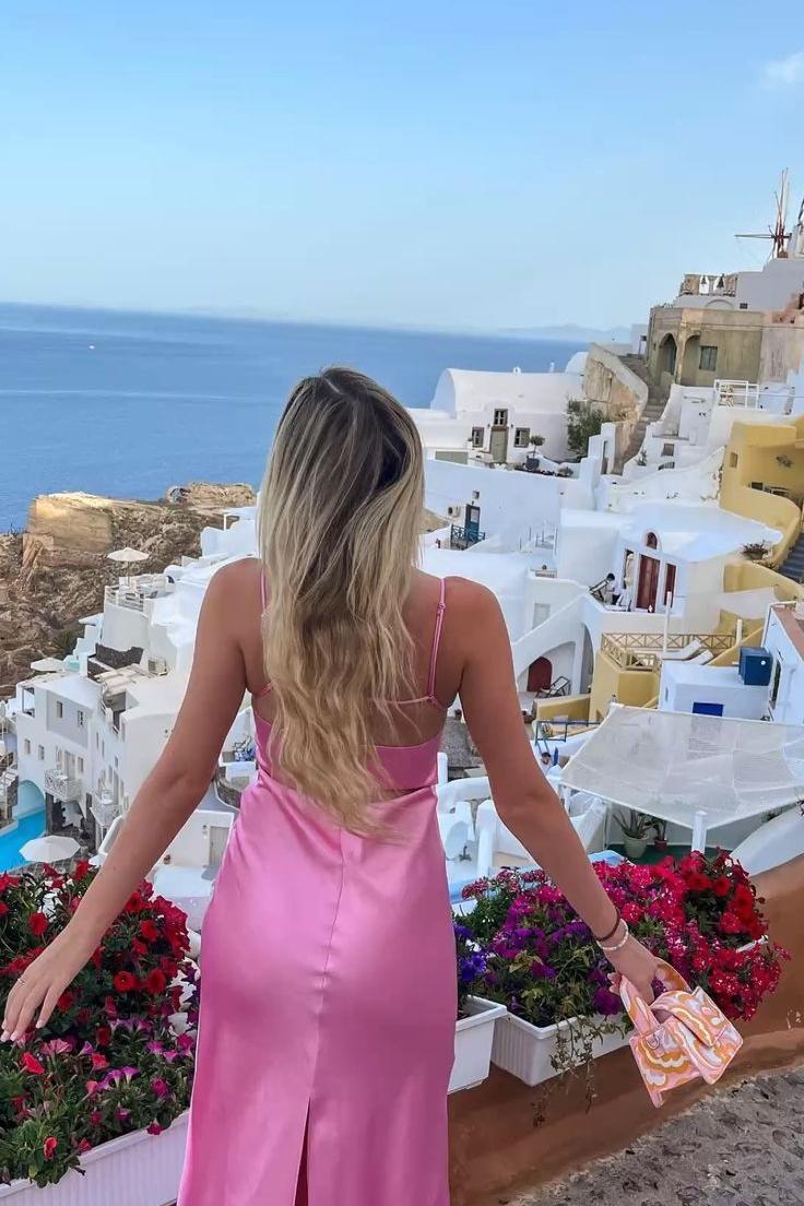 Simple Straps Pink Sheath Long Party Dress Maxi Dresses Summer