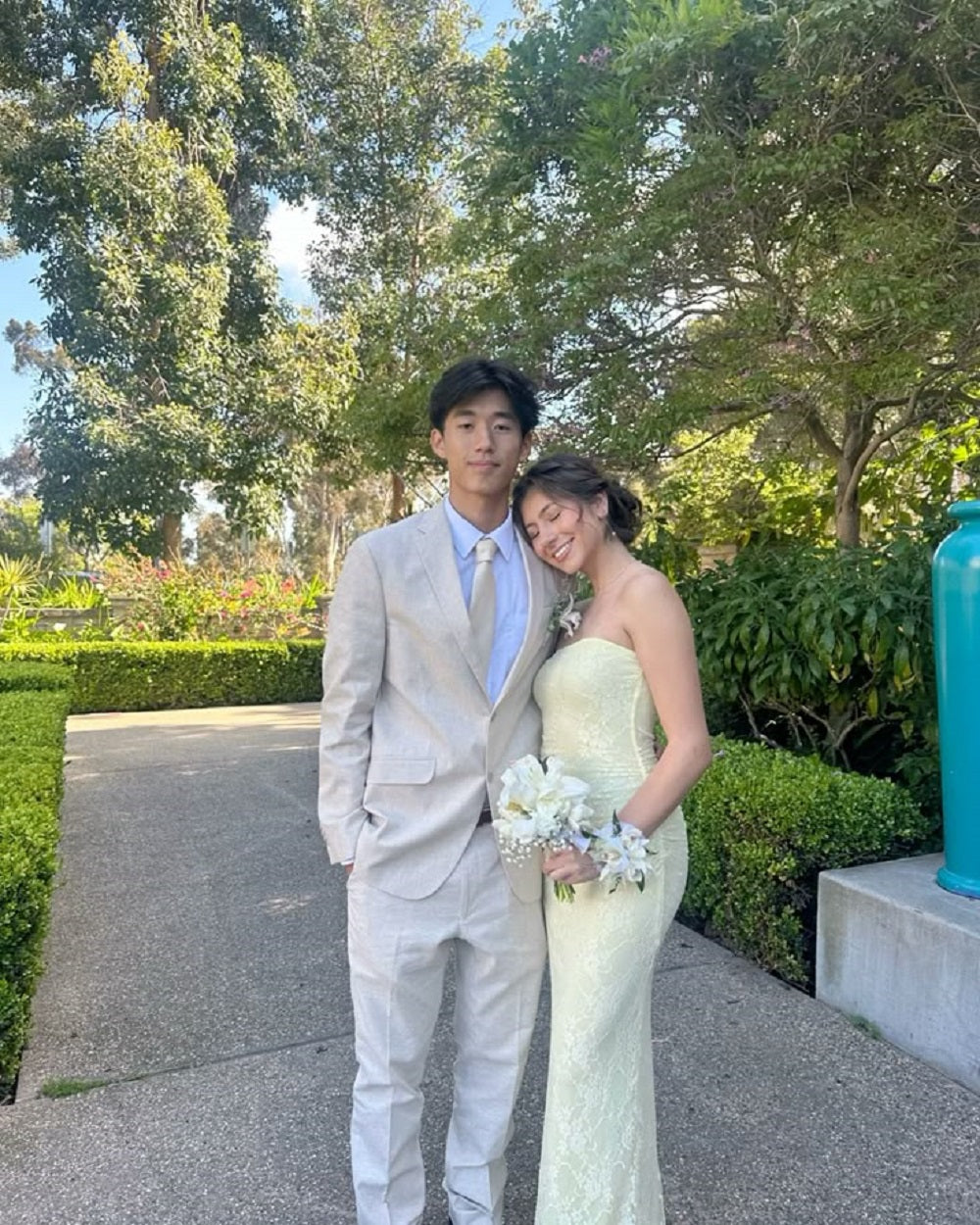 Fancy Light Yellow Lace Mermaid Dress Open Back