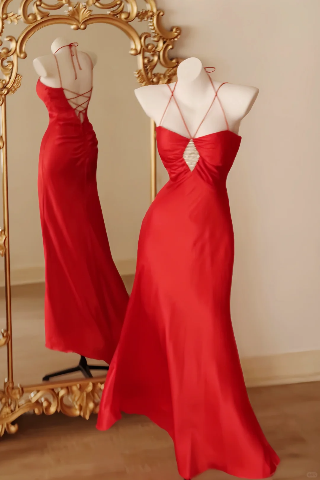 Casual Mermaid Red Formal Occasion Dress Open Back Prom Outfit