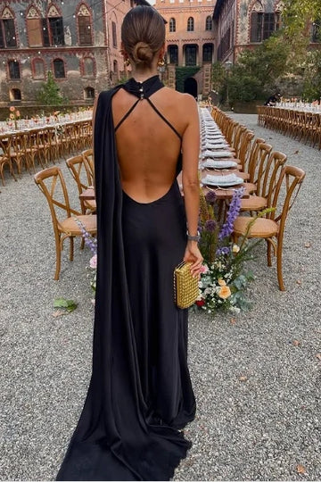 Black Bodycon Dress Outfit Parties Night Open Back Maxi Dresses