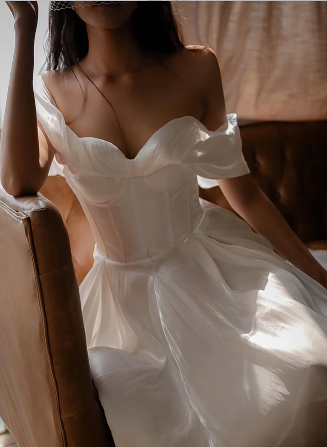 Classy A Line Party Dress Outfits Off the Shoulder Satin Long Prom Dress