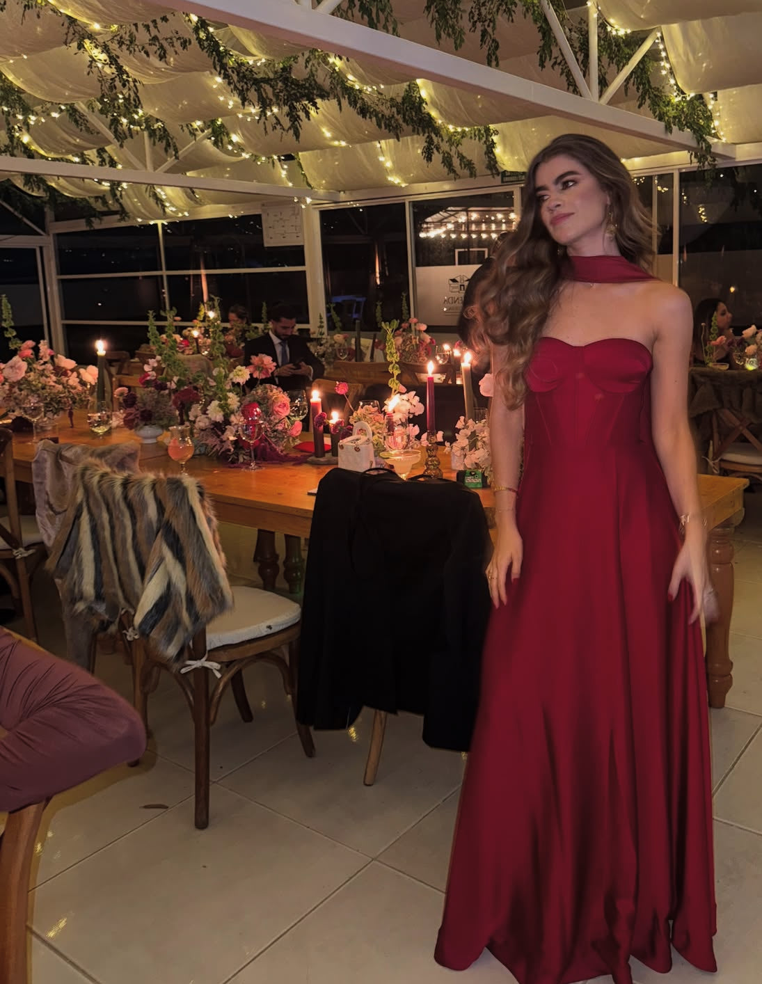 Long Burgundy Satin Formal Dresses Women Strapless Wed Party Dress