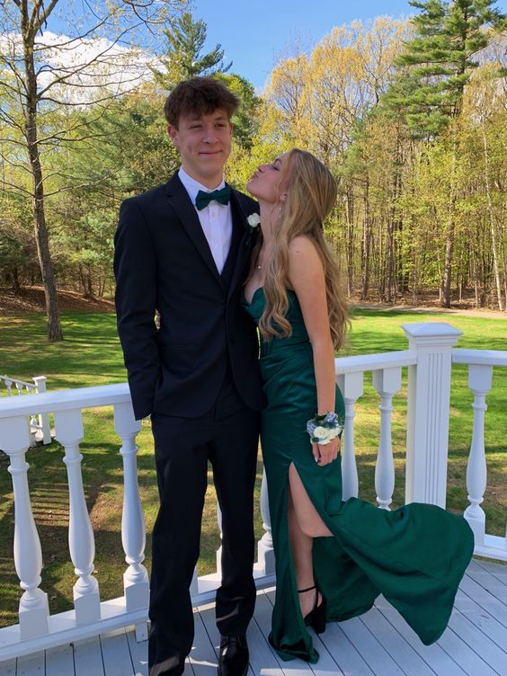 Simple Mermaid Dark Green Slit Long Prom Dresses Formal Dress jkprom Simple Mermaid Dark Green Slit Long Prom Dresses Formal Dress jkprom