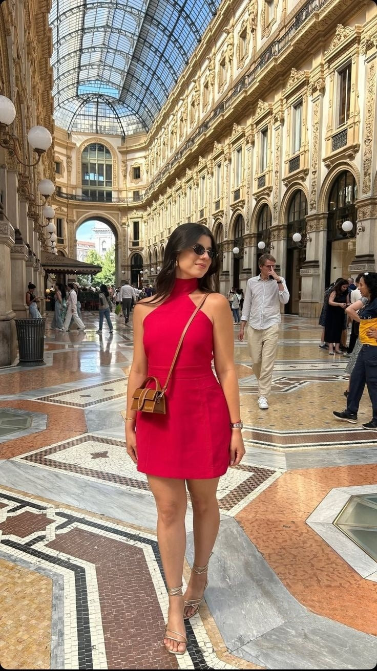 Elegant Halter Cocktail Short Dresses Casual Party Night