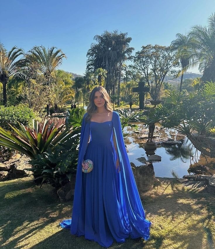 Royal Blue A-line Prom Dress Princess Chiffon Wedding Evening Party Dr jkprom Royal Blue A-line Prom Dress Princess Chiffon Wedding Evening Party Dr jkprom