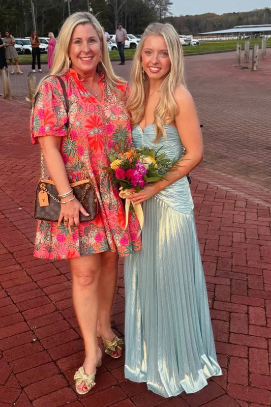 Sweetheart Pleated A-Line Prom Dress Floor-Length Graduation Dresses