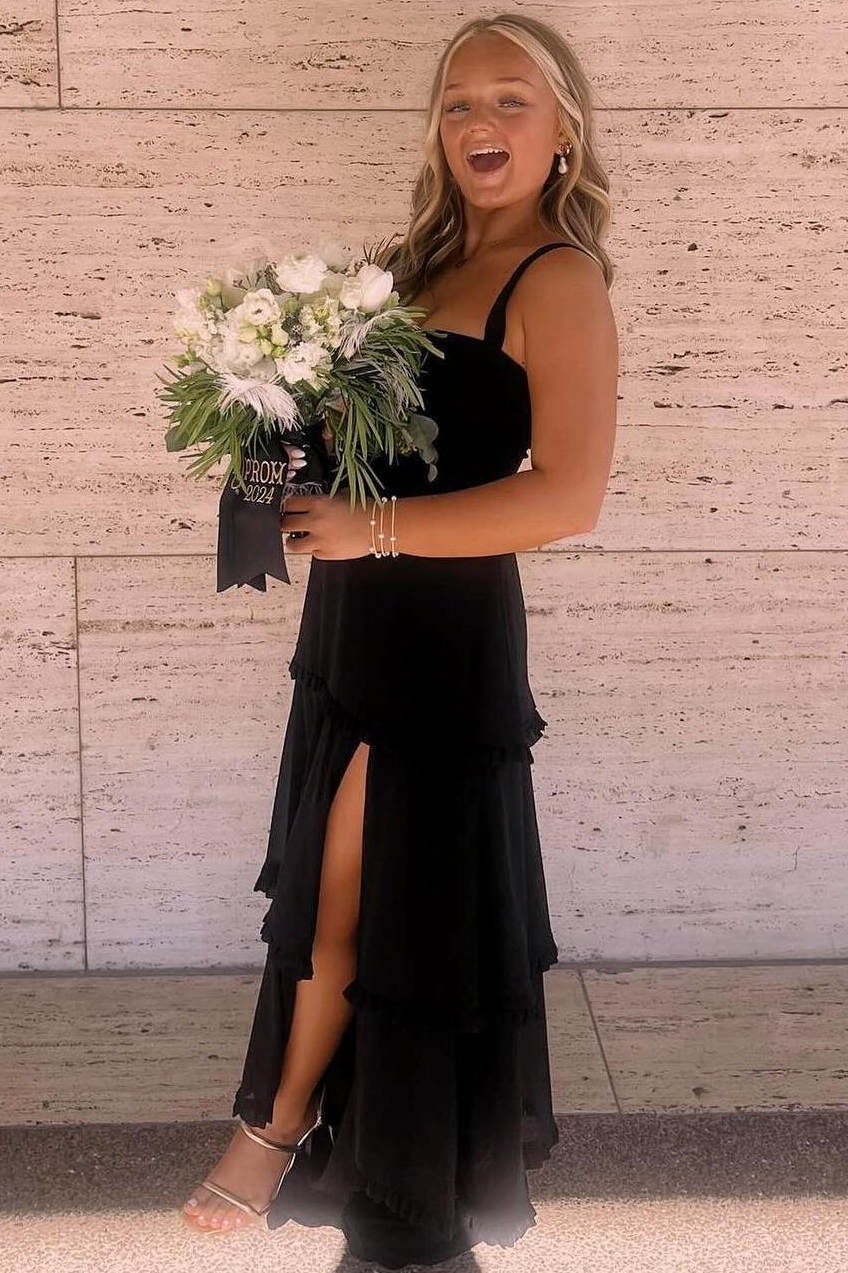 strapless long black formal dresses open back