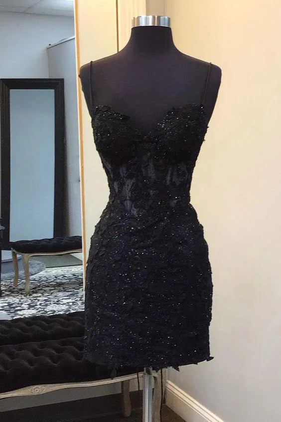 Black Tight Lace Homecoming Dress Fancy Dresses Short jkprom Black Tight Lace Homecoming Dress Fancy Dresses Short jkprom