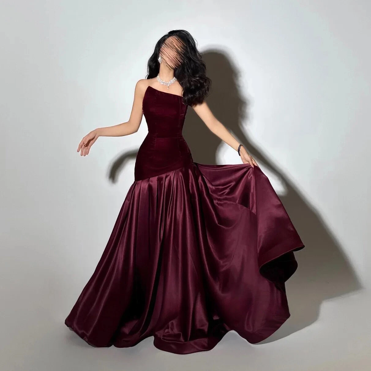 Burgundy Prom Dresses Mermaid Purple Graduation Gown Long – jkprom