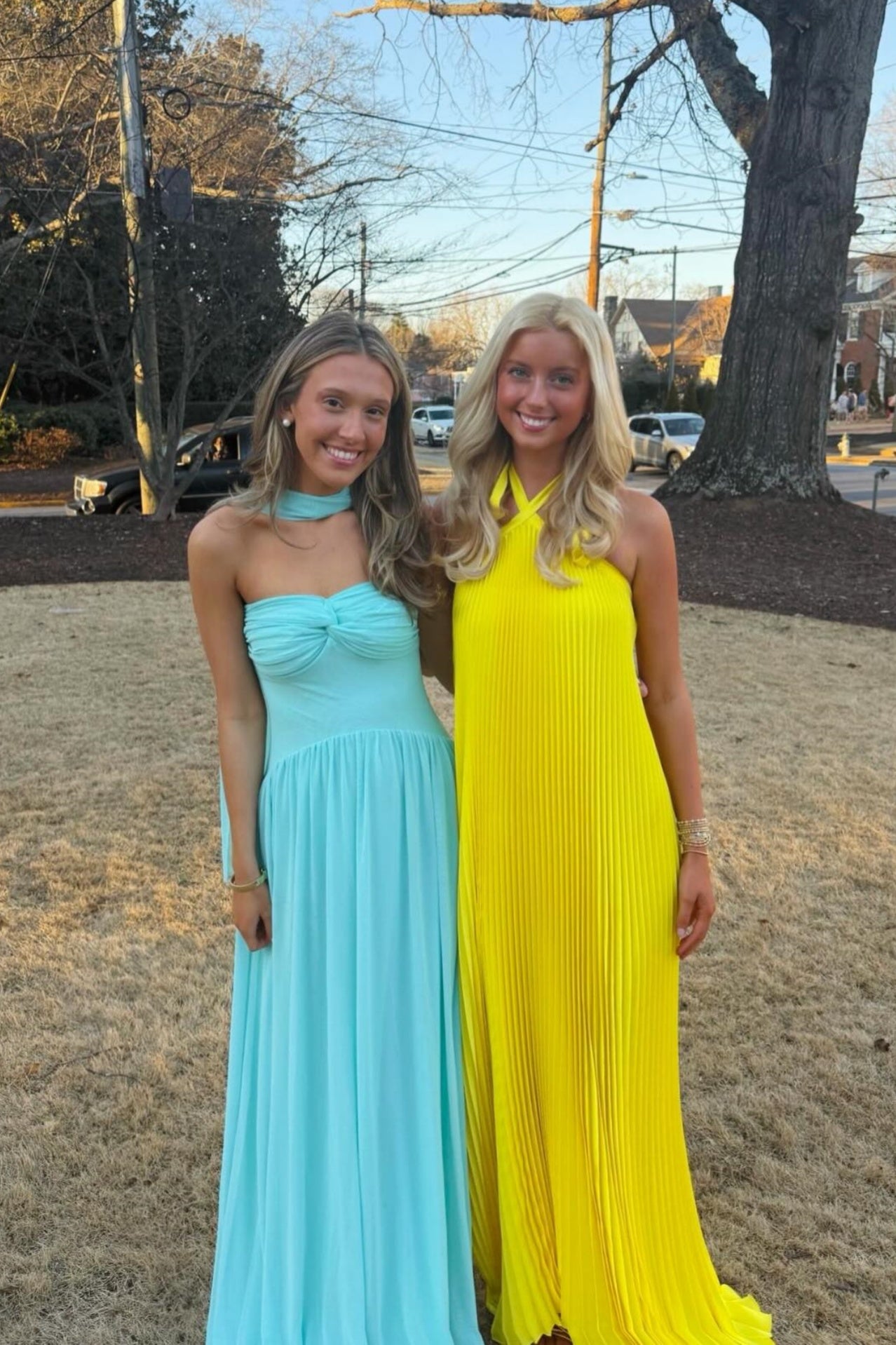 Pink Sweetheart Twist A-line Long Dress Formal Outfit