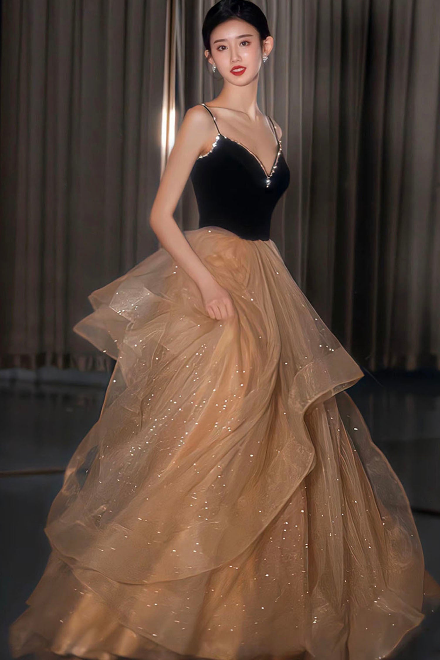 Stylish Velvet Tulle Long Prom Dress,Evening Dresses Back Open jkprom Stylish Velvet Tulle Long Prom Dress,Evening Dresses Back Open jkprom