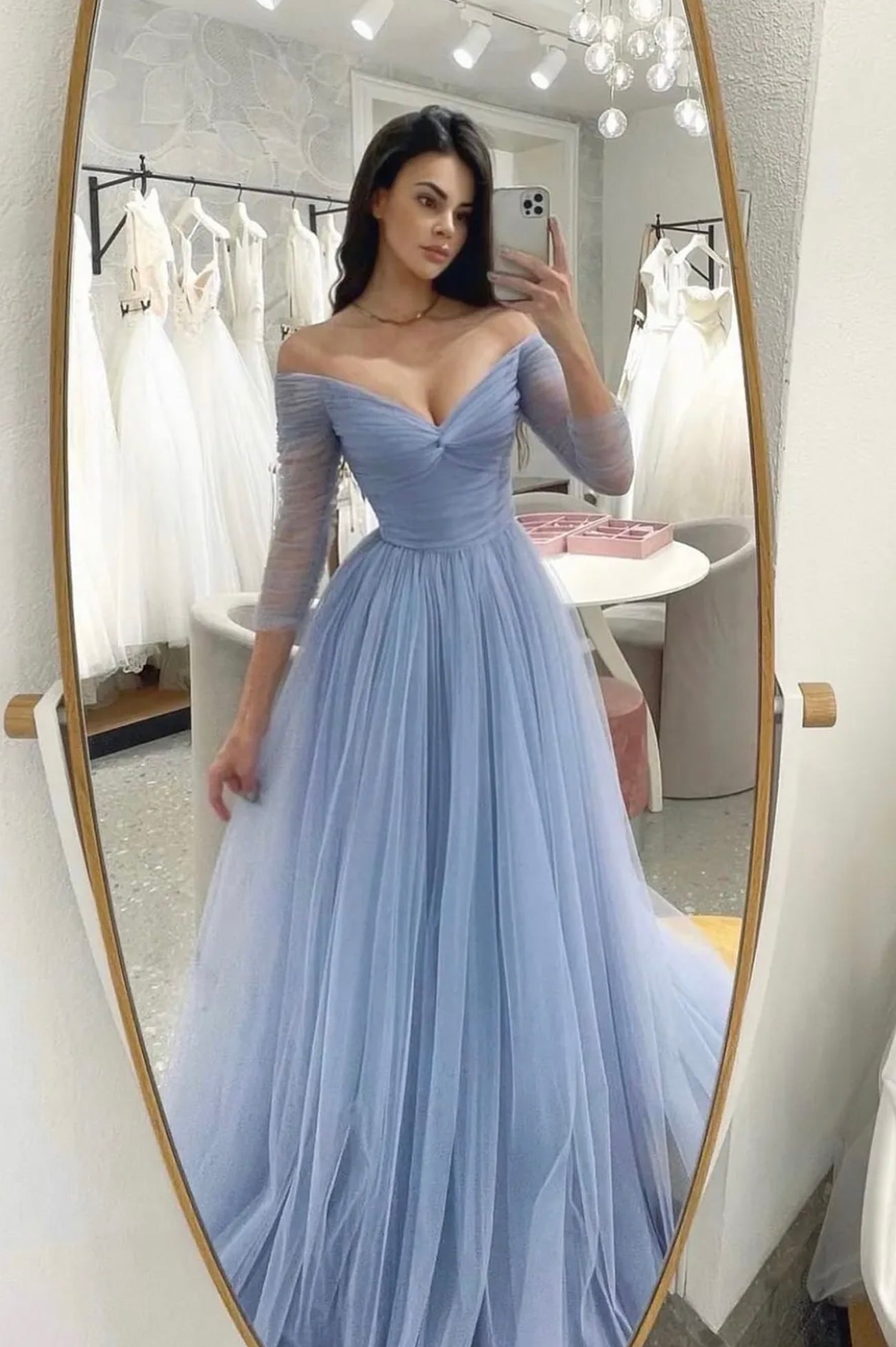 Light Blue Tulle Long Prom Dress,A-Line Night Dresses Party jkprom Light Blue Tulle Long Prom Dress,A-Line Night Dresses Party jkprom
