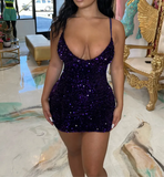 Sexy Short Prom Dresses Sequin Backless Little Party Cocktail Gowns