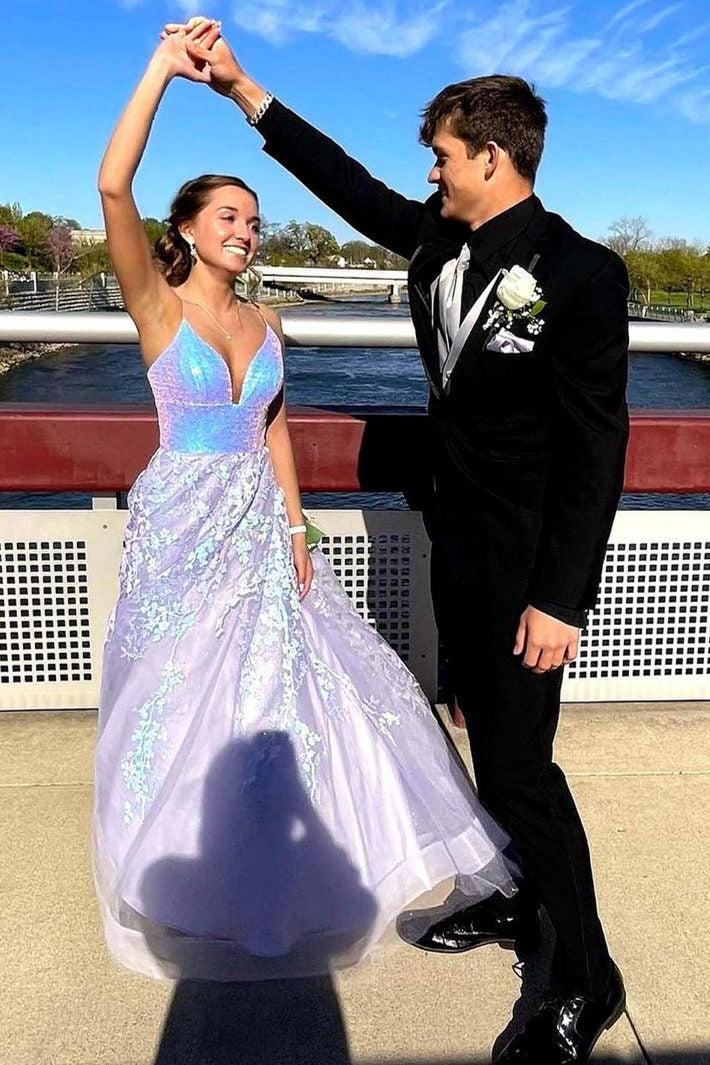 Sparkle Lavender Sequins Long Prom Dress with Appliques jkprom Sparkle Lavender Sequins Long Prom Dress with Appliques jkprom