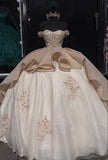 Luxury Quinceanera Dresses Applique Corset Ball Gown Prom Sweet 16 Dress