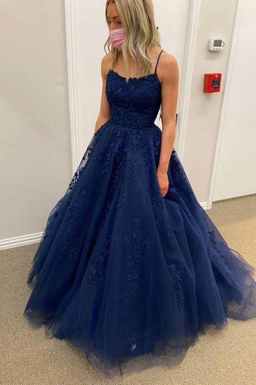 Elegant Navy Blue Tulle Lace Appliques Long Prom Dress, Navy Blue Lace Formal Evening Dress, Navy Blue Ball Gown A1367 jkprom Elegant Navy Blue Tulle Lace Appliques Long Prom Dress, Navy Blue Lace Formal Evening Dress, Navy Blue Ball Gown A1367 jkprom