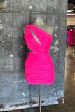 Simple Coral Cut Out Tight Short Homecoming Dress