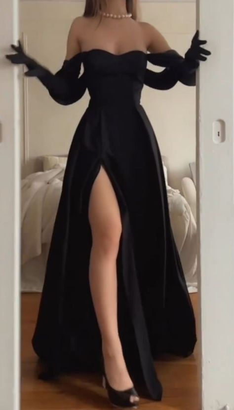 Trendy Black A-line Long Evening Dress with Split Formal Dresses jkprom Trendy Black A-line Long Evening Dress with Split Formal Dresses jkprom