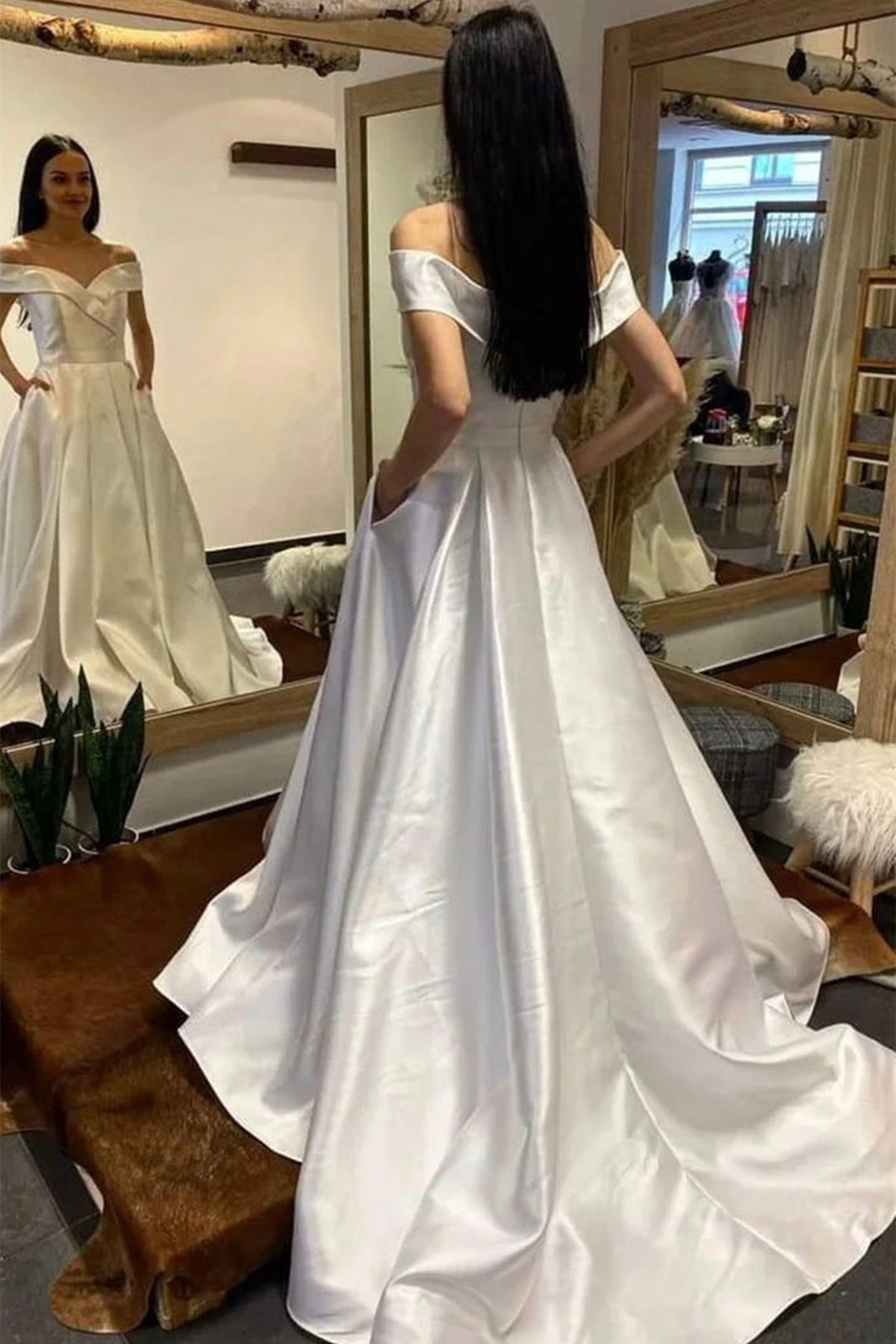 Off Shoulder Royal Blue/Purple/White Long Prom Dress,Formal Graduation Evening Dresses with Train