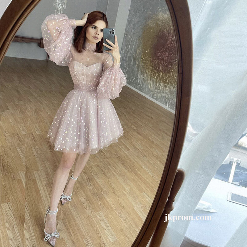 grey-short-tulle-hoco-dresses