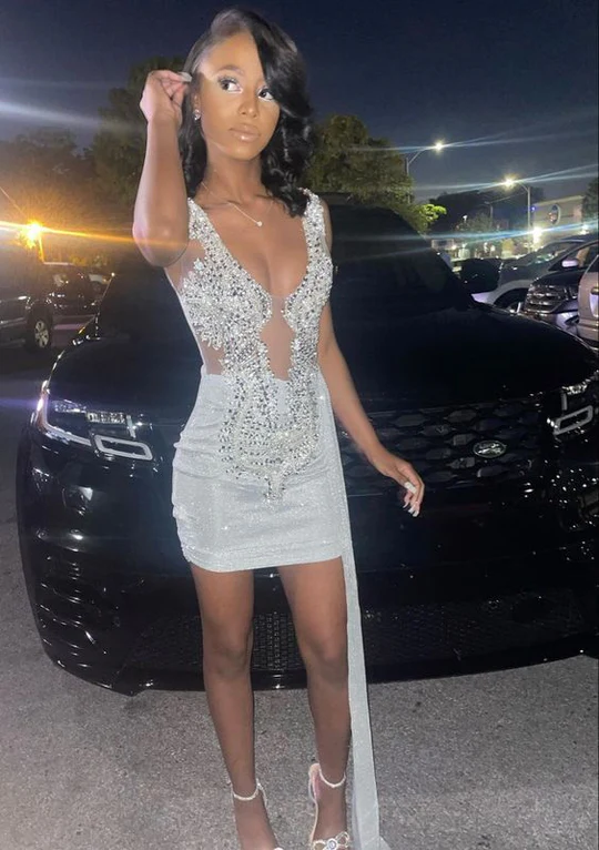 Sexy Cocktail Dress,Crystal Hoco Dresses Black Girl jkprom Sexy Cocktail Dress,Crystal Hoco Dresses Black Girl jkprom