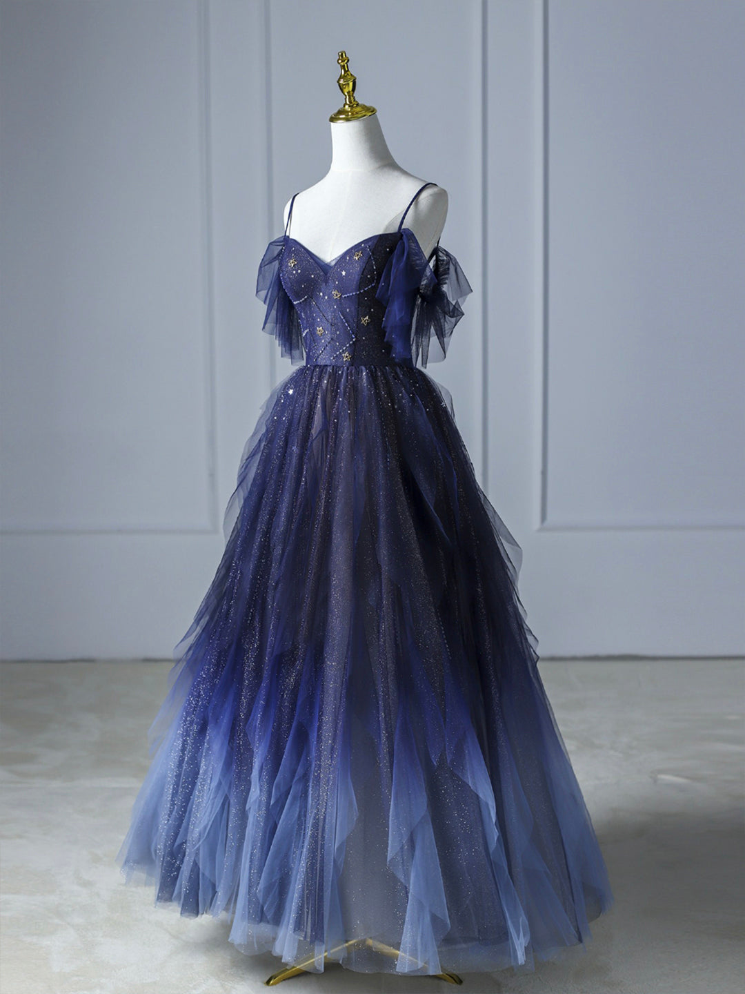 Blue Gradient Tulle Long Prom Dress,Beautiful Celebrity Dress jkprom Blue Gradient Tulle Long Prom Dress,Beautiful Celebrity Dress jkprom