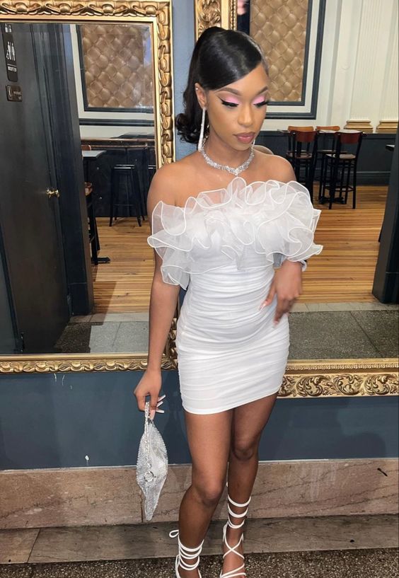 White-Short-Homecoming-Dress-With-Ruffles
