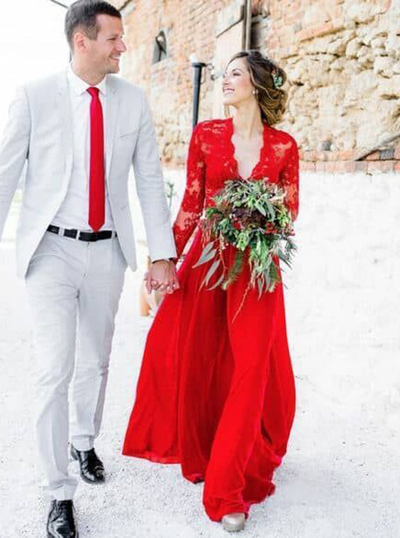 casual red wedding dresses red dresses for a wedding Red Ball Gown Wedding Dress Imilia 1