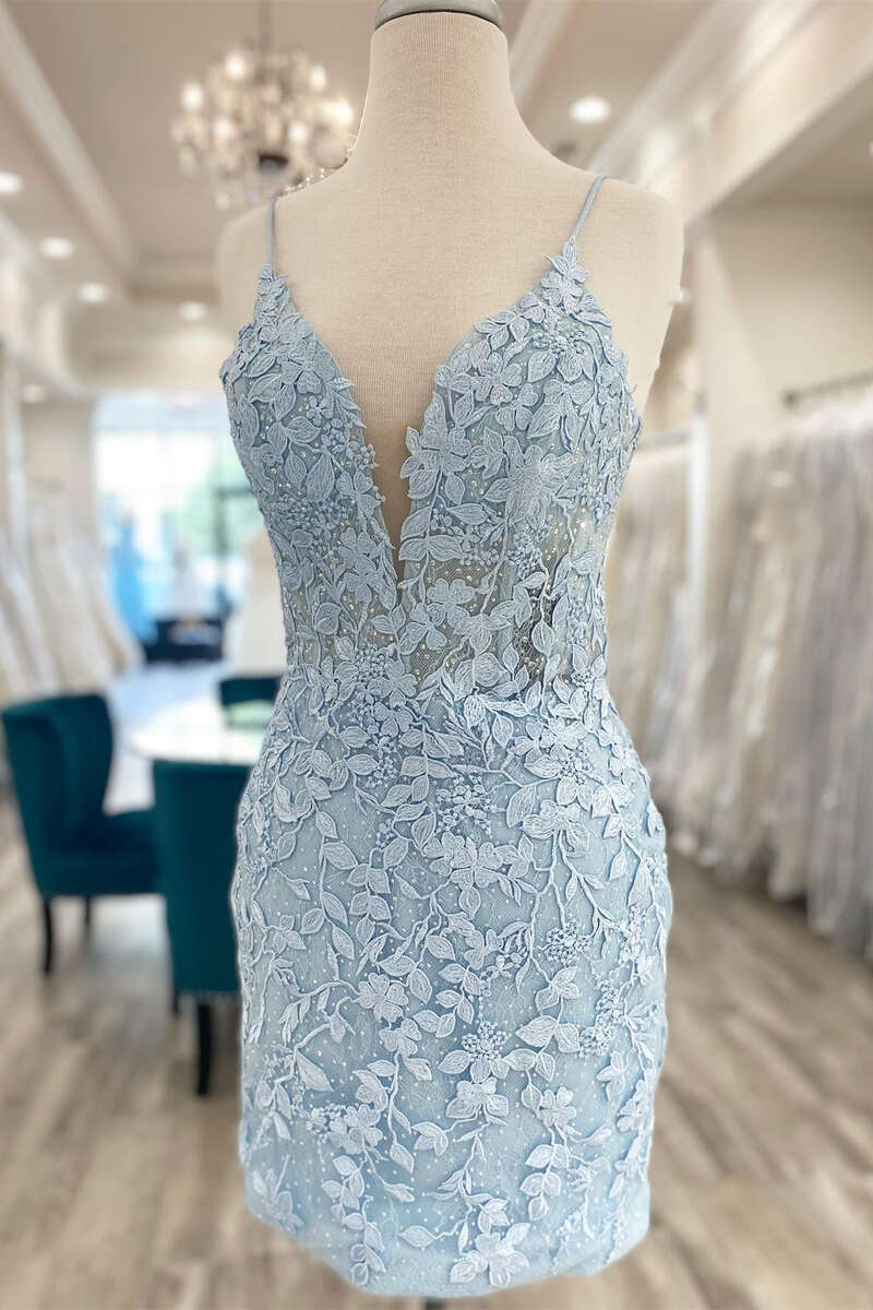 Light Blue Lace Homecoming Dress Dinner Dress Evening Short jkprom Light Blue Lace Homecoming Dress Dinner Dress Evening Short jkprom