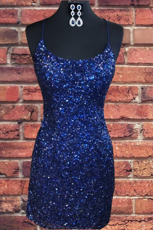Tight Navy Blue Sequin Short Homecoming Dresses Sparkly Party Dress jkprom Tight Navy Blue Sequin Short Homecoming Dresses Sparkly Party Dress jkprom