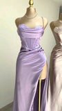 Simple Mermaid Floor Length Prom Dress With Slit Formal Dresses