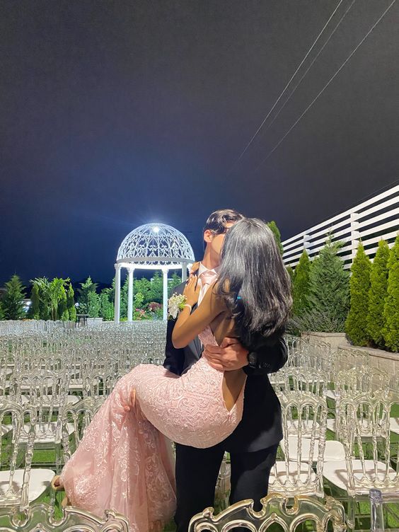 Sexy Mermaid Spaghetti Straps Lace Pink Prom Dress Birthday Outfit