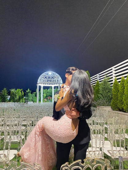 Sexy Mermaid Spaghetti Straps Lace Pink Prom Dress Birthday Outfit