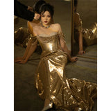 Sparkle Gold Sequin Evening Dress Prom Dresses Mermaid