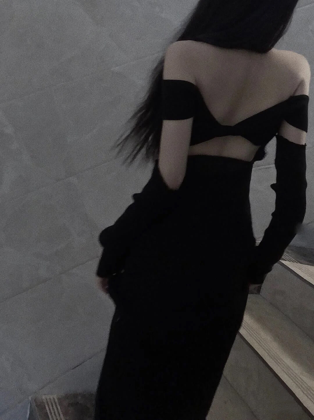 Fancy Black Maxi Dress Mermaid Off Shoulder Gala Dresses Elegant