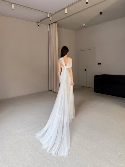 Beautiful Mermaid Long Wedding Dress with Slit Evening Gowns Formal Weddings