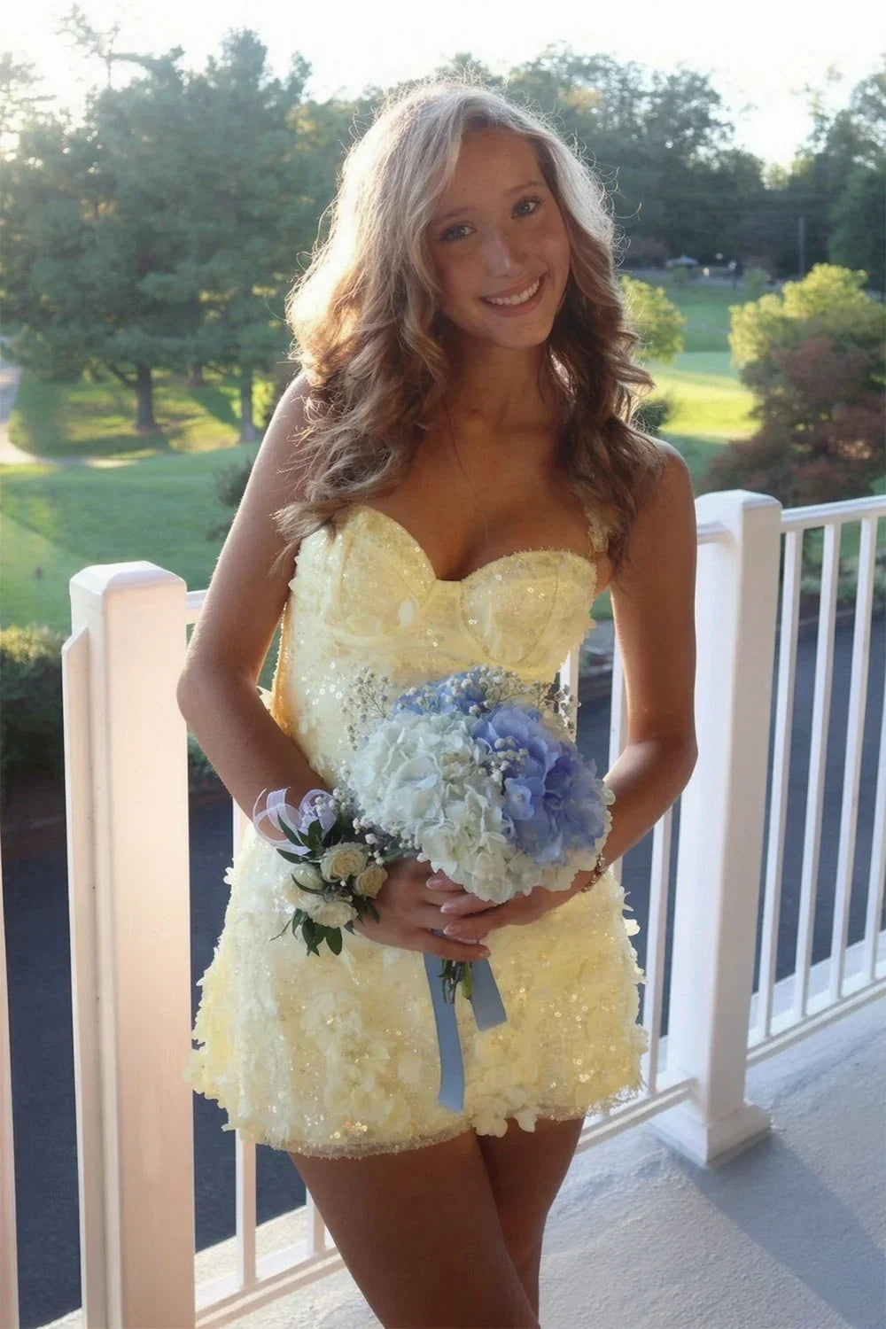 Sweetheart Floral Lace A-Line Mini Dress