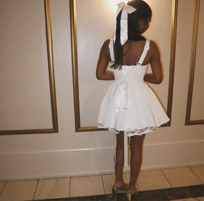 white birthday dress for women Ketyyh-chn99 Birthday Dresses for Women Wedding Gown Female Party Dress Casual Ball Gown Evening Solid Elegant Maxi Dress White,L