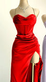 Simple Mermaid Floor Length Prom Dress With Slit Formal Dresses