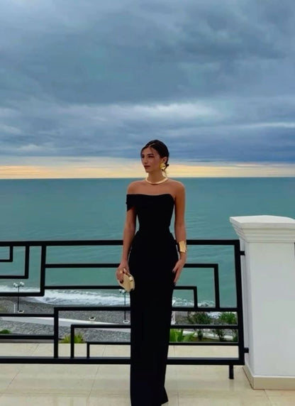 One Shoulder Evening Gown Sexy Formal Party Dress