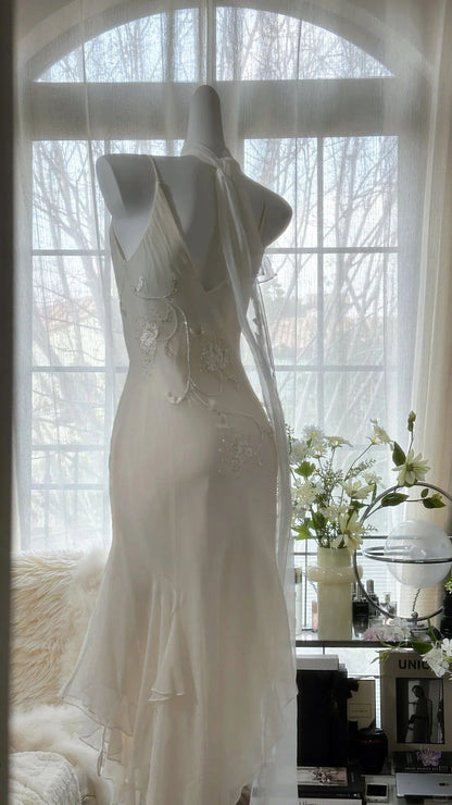 Spaghetti Straps Mermaid Dress Chiffon Party Gowns