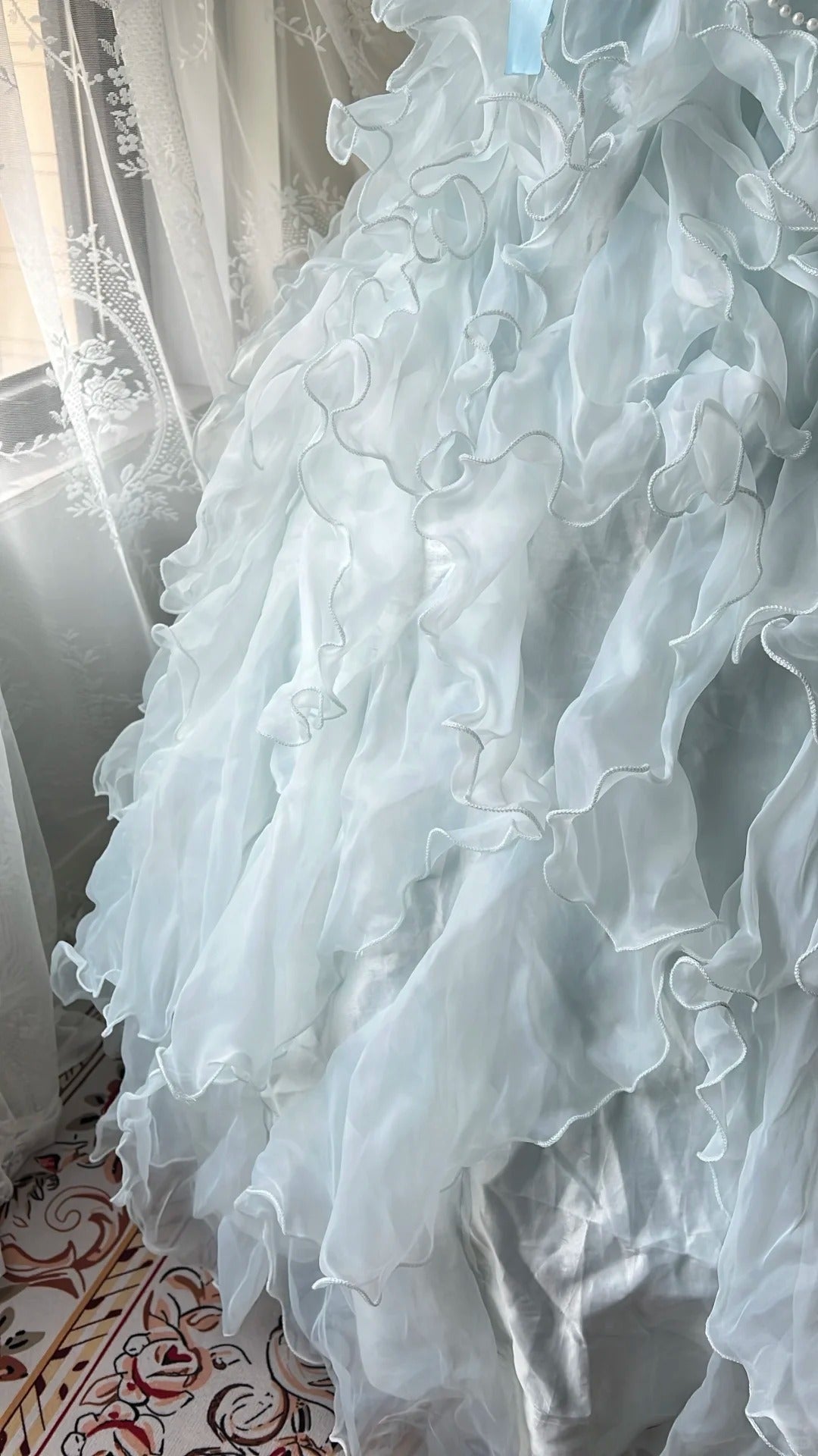 Princess Ball Gown Prom Party Dresses Unique Sweet 16 Dress Layered Wedding Dress with ruffle