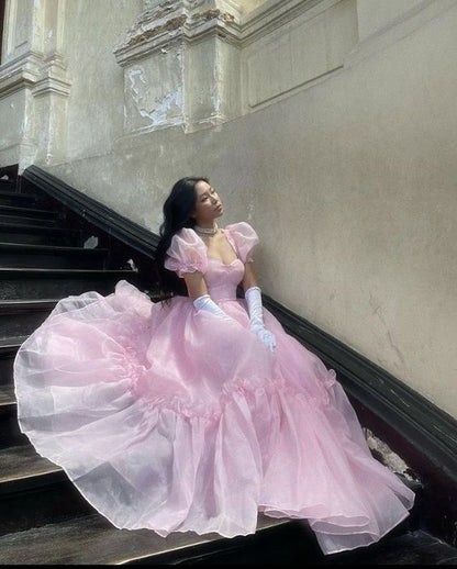 Vintage Pink A-line Prom Dress,Elegant Princess Dresses jkprom Vintage Pink A-line Prom Dress,Elegant Princess Dresses jkprom