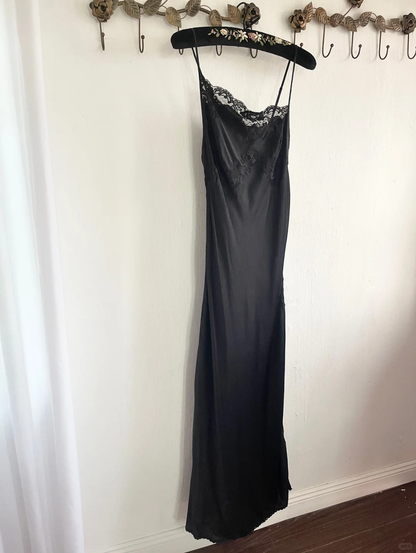 Sexy Spandex Satin Party Dresses Wedding Guest Dress with Slit