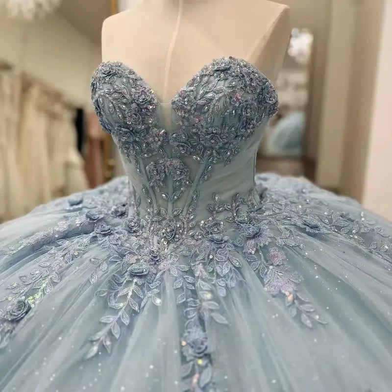 Light Blue Quinceanera Dress Lace Vestidos de 15 Anos Birthday Party P jkprom Light Blue Quinceanera Dress Lace Vestidos de 15 Anos Birthday Party P jkprom