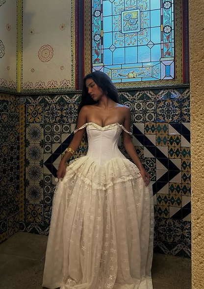 Vintage Ball Gown Wedding Dresses Off the Shoulder Elegant Party Dress Woman