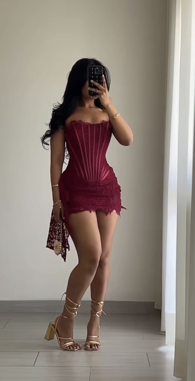 Sexy Burgundy Strapless Lace Sheath Short Cocktail Dress Hoco Dresses